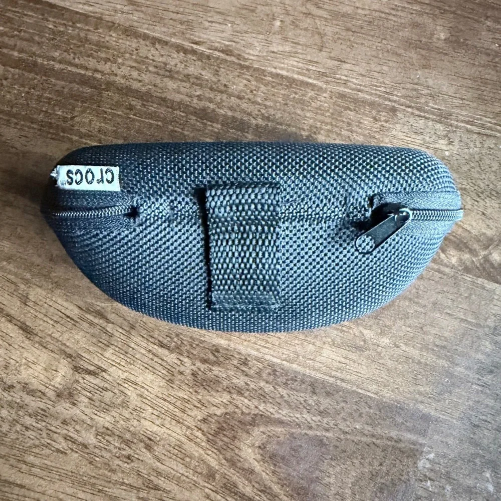 Crocs Polarized Sport Sunglasses Silver Black Wrap Around w: Case and Strap Rare